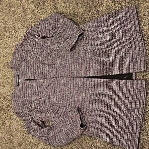New Karl Lagerfeld long TWEED purple blazer front hook & eye/ hook closer